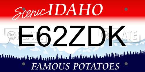 E62ZDK Idaho License Plate