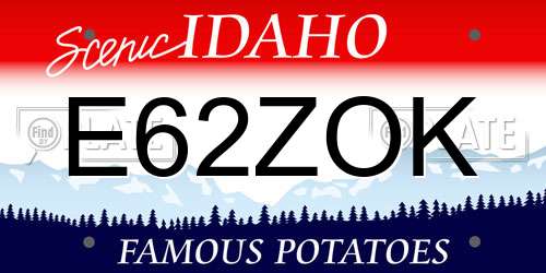 E62ZOK Idaho License Plate