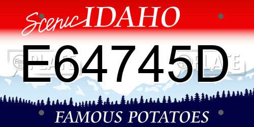 E64745D Idaho License Plate