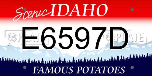 E6597D Idaho License Plate