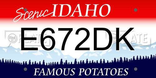 E672DK Idaho License Plate
