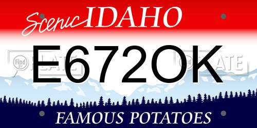E672OK Idaho License Plate