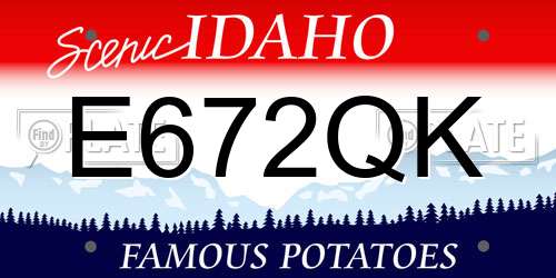 E672QK Idaho License Plate