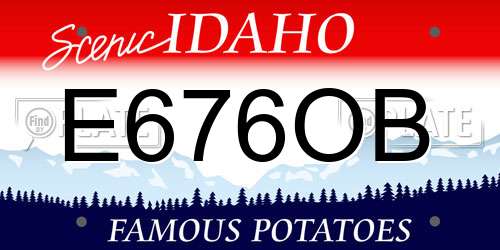 E676OB Idaho License Plate