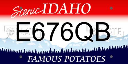 E676QB Idaho License Plate