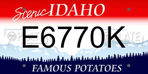 E6770K Idaho License Plate