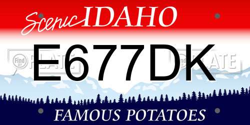E677DK Idaho License Plate