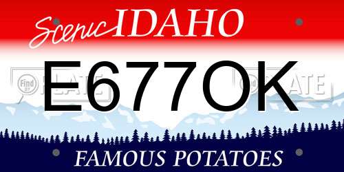 E677OK Idaho License Plate