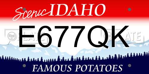 E677QK Idaho License Plate