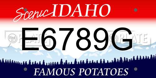 E6789G Idaho License Plate