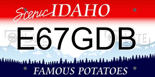 E67GDB Idaho License Plate
