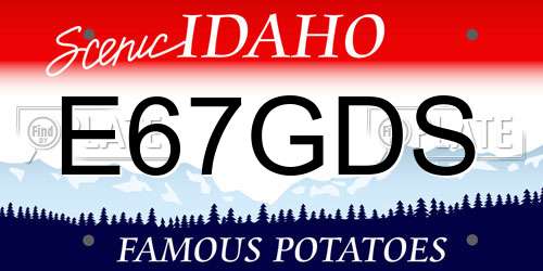 E67GDS Idaho License Plate