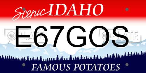E67GOS Idaho License Plate