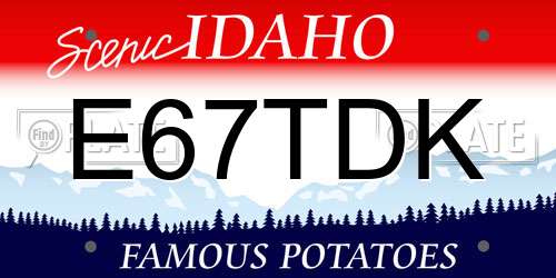 E67TDK Idaho License Plate
