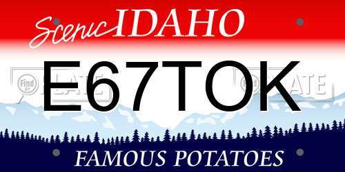 E67TOK Idaho License Plate