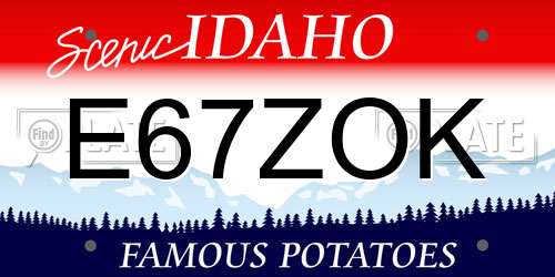 E67ZOK Idaho License Plate