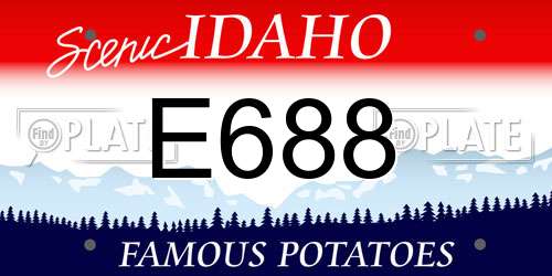 E688 Idaho License Plate