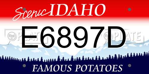 E6897D Idaho License Plate