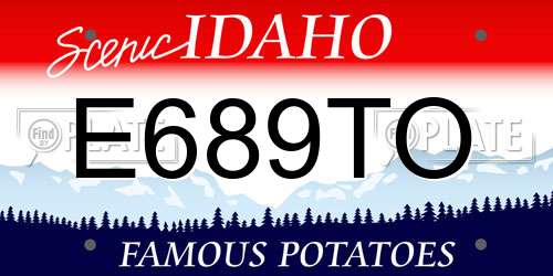 E689TO Idaho License Plate