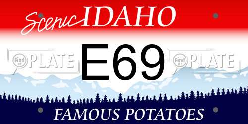 E69 Idaho License Plate