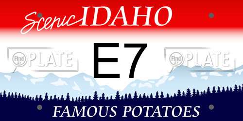 E7 Idaho License Plate