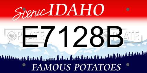 E7128B Idaho License Plate