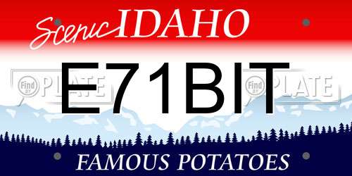 E71BIT Idaho License Plate
