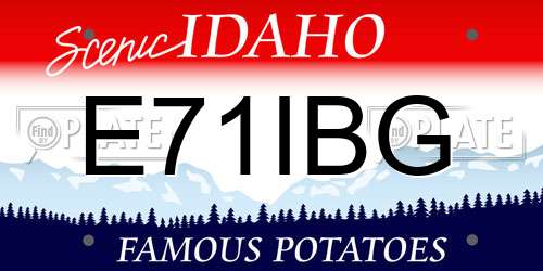 E71IBG Idaho License Plate