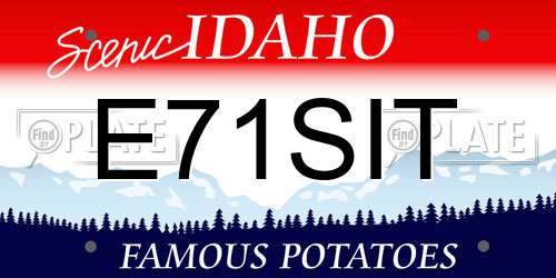 E71SIT Idaho License Plate