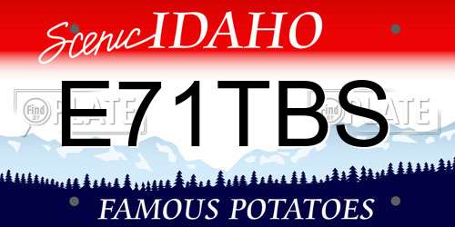 E71TBS Idaho License Plate