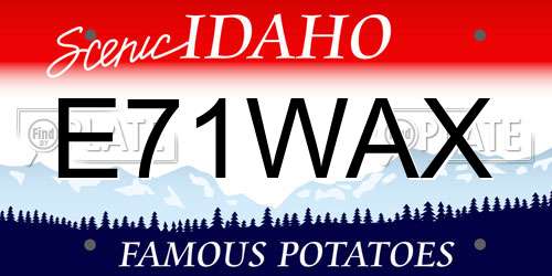 E71WAX Idaho License Plate