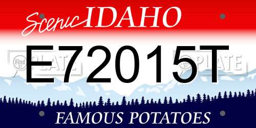 E72015T Idaho License Plate
