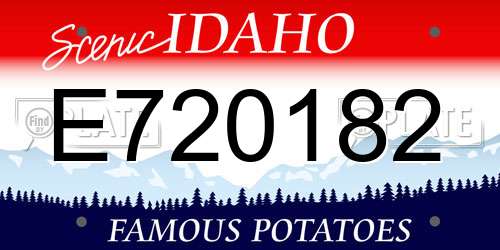 E720182 Idaho License Plate