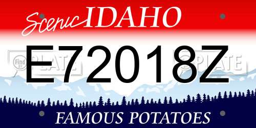 E72018Z Idaho License Plate