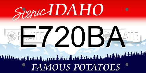 E720BA Idaho License Plate