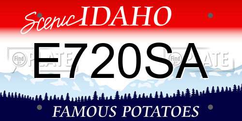 E720SA Idaho License Plate
