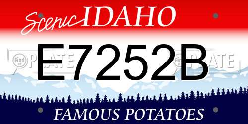 E7252B Idaho License Plate