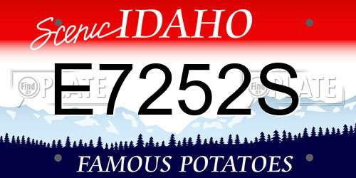 E7252S Idaho License Plate