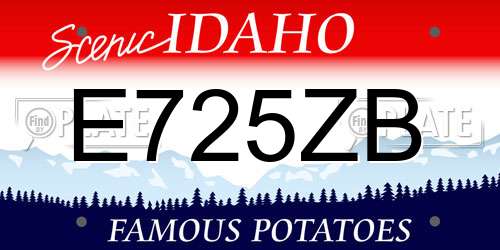 E725ZB Idaho License Plate
