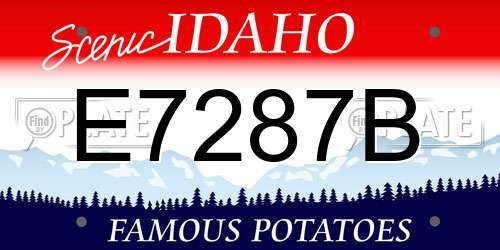 E7287B Idaho License Plate