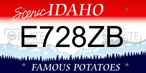 E728ZB Idaho License Plate