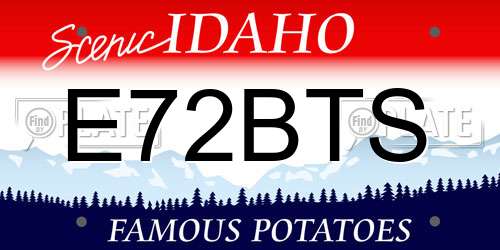 E72BTS Idaho License Plate
