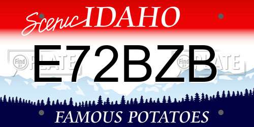 E72BZB Idaho License Plate