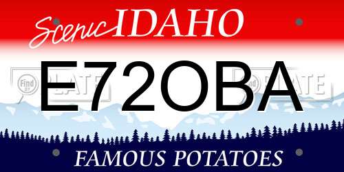E72OBA Idaho License Plate