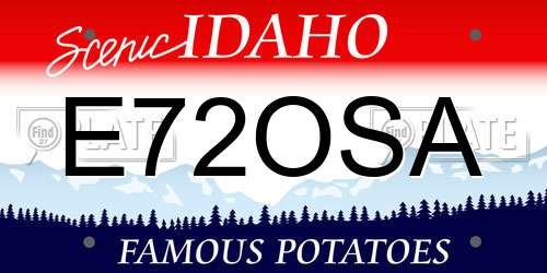 E72OSA Idaho License Plate