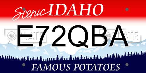 E72QBA Idaho License Plate