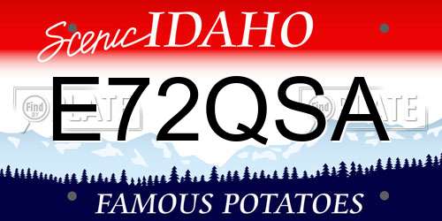 E72QSA Idaho License Plate