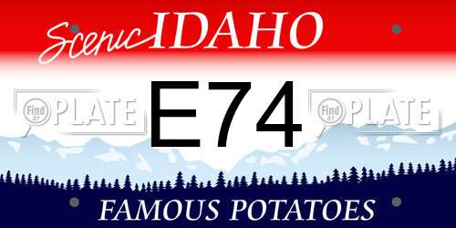 E74 Idaho License Plate