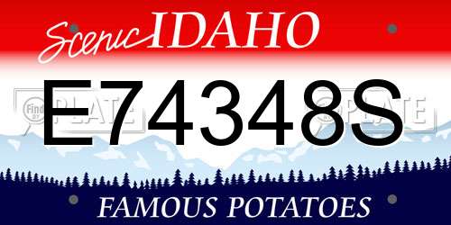 E74348S Idaho License Plate