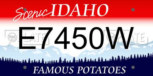E7450W Idaho License Plate